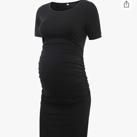 black bodycon maternity dress Momyknows Ruched Bowknot Draped Halter Neck Backless Bodycon Maternity Maxi Dress Blue / S
